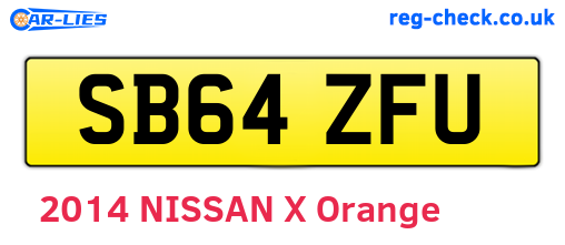 SB64ZFU are the vehicle registration plates.