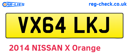 VX64LKJ are the vehicle registration plates.
