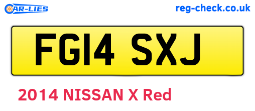 FG14SXJ are the vehicle registration plates.