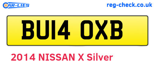 BU14OXB are the vehicle registration plates.