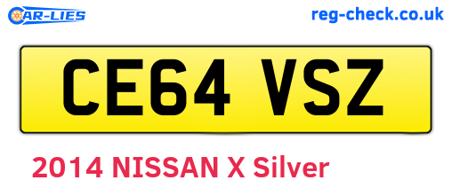 CE64VSZ are the vehicle registration plates.