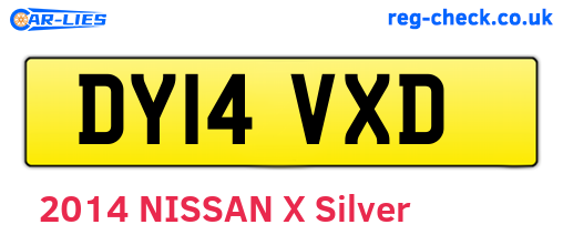 DY14VXD are the vehicle registration plates.