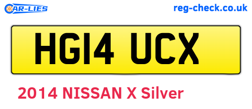 HG14UCX are the vehicle registration plates.
