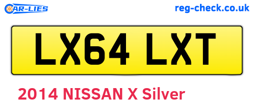 LX64LXT are the vehicle registration plates.