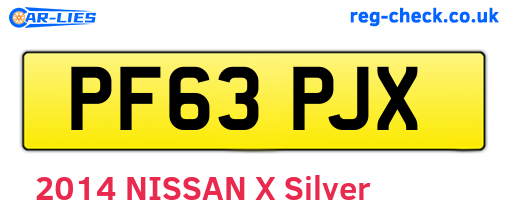 PF63PJX are the vehicle registration plates.