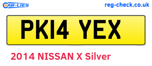 PK14YEX are the vehicle registration plates.