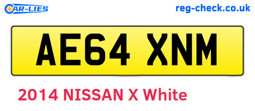 AE64XNM are the vehicle registration plates.