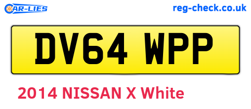 DV64WPP are the vehicle registration plates.