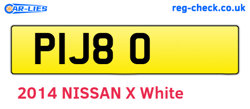 PIJ80 are the vehicle registration plates.