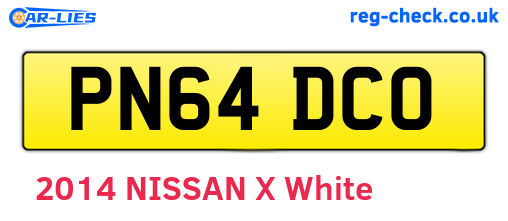 PN64DCO are the vehicle registration plates.