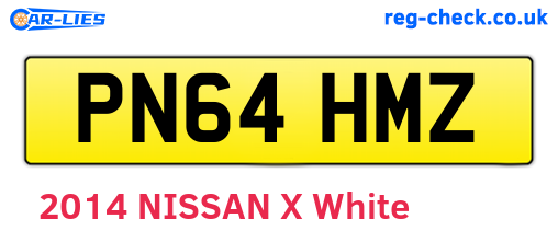 PN64HMZ are the vehicle registration plates.