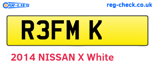 R3FMK are the vehicle registration plates.