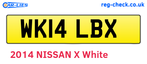 WK14LBX are the vehicle registration plates.