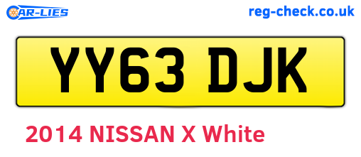 YY63DJK are the vehicle registration plates.