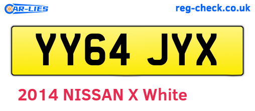 YY64JYX are the vehicle registration plates.