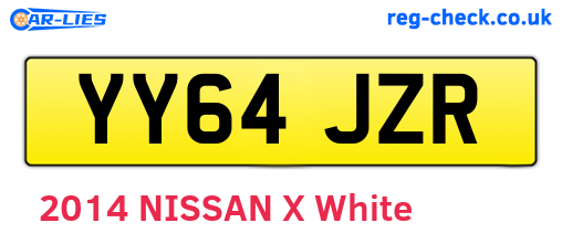 YY64JZR are the vehicle registration plates.