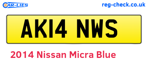 Blue 2014 Nissan Micra (AK14NWS)