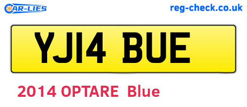 YJ14BUE are the vehicle registration plates.