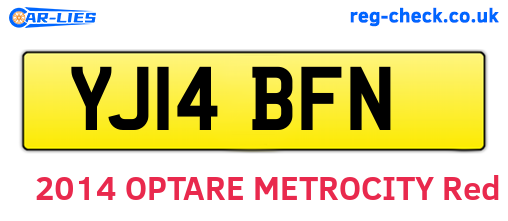 YJ14BFN are the vehicle registration plates.