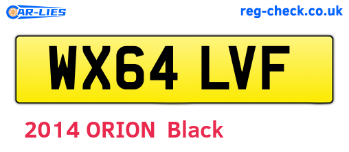 WX64LVF are the vehicle registration plates.