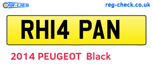 RH14PAN are the vehicle registration plates.