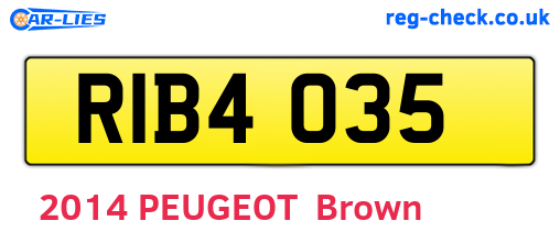 RIB4035 are the vehicle registration plates.