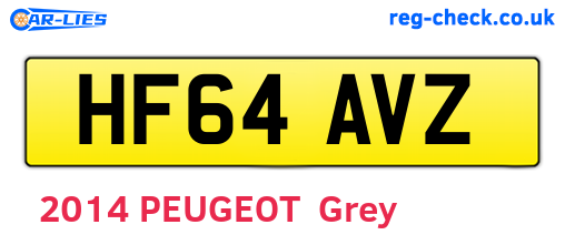HF64AVZ are the vehicle registration plates.