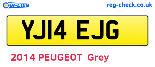 YJ14EJG are the vehicle registration plates.