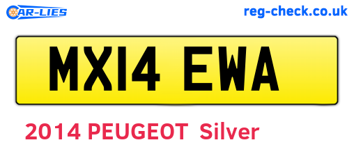 MX14EWA are the vehicle registration plates.