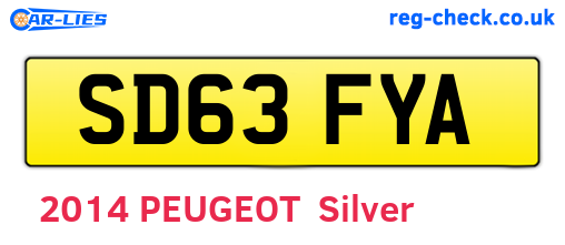 SD63FYA are the vehicle registration plates.
