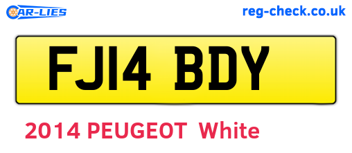FJ14BDY are the vehicle registration plates.