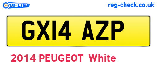 GX14AZP are the vehicle registration plates.