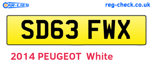 SD63FWX are the vehicle registration plates.