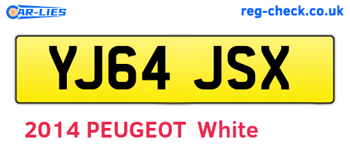 YJ64JSX are the vehicle registration plates.