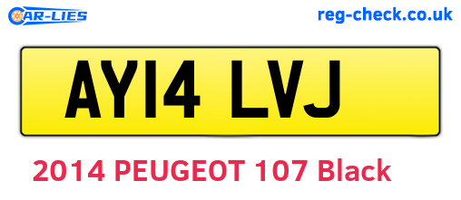 AY14LVJ are the vehicle registration plates.
