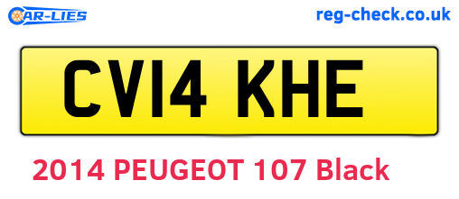 CV14KHE are the vehicle registration plates.