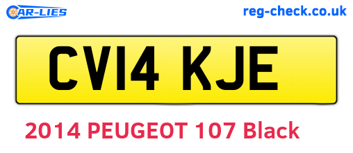 CV14KJE are the vehicle registration plates.
