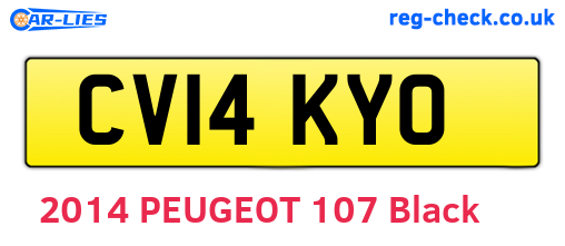 CV14KYO are the vehicle registration plates.