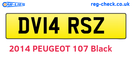 DV14RSZ are the vehicle registration plates.