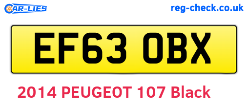 EF63OBX are the vehicle registration plates.