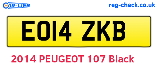EO14ZKB are the vehicle registration plates.