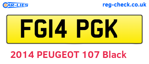 FG14PGK are the vehicle registration plates.