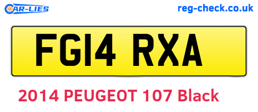 FG14RXA are the vehicle registration plates.