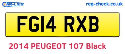 FG14RXB are the vehicle registration plates.