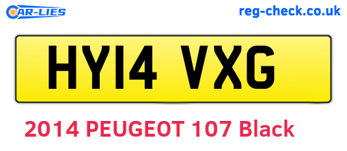 HY14VXG are the vehicle registration plates.
