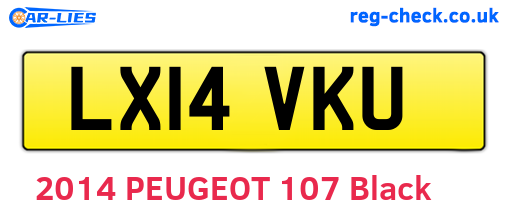 LX14VKU are the vehicle registration plates.