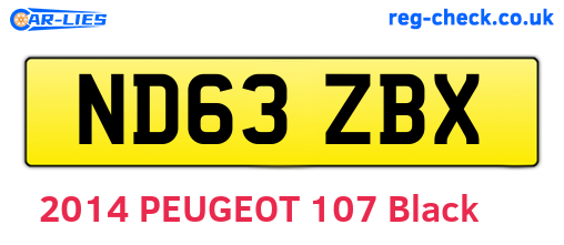 ND63ZBX are the vehicle registration plates.