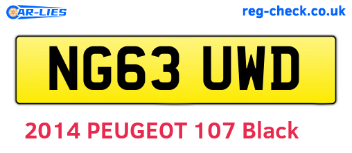 NG63UWD are the vehicle registration plates.