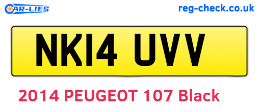 NK14UVV are the vehicle registration plates.