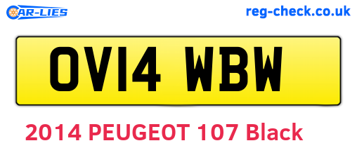 OV14WBW are the vehicle registration plates.